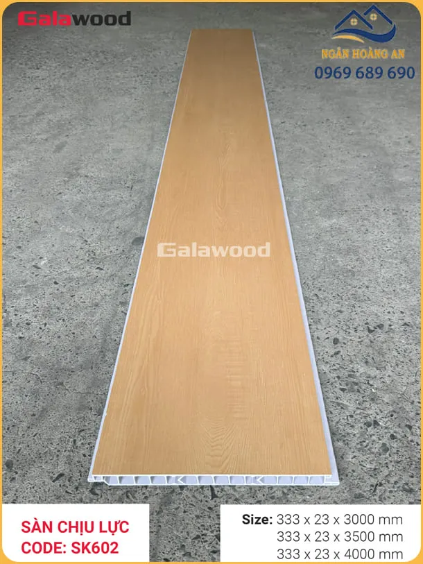 Tấm Lát Sàn Nhựa Chịu Lực Giả Vân Gỗ Galawood SK602X3M5